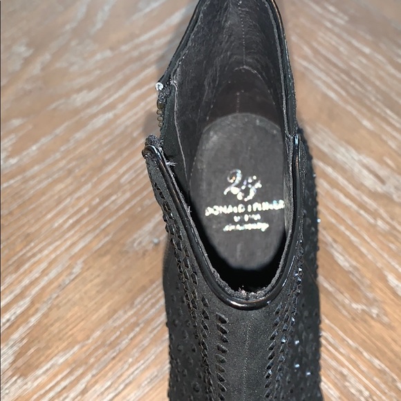 Donald Pliner suede booties with black crystals - Picture 3 of 4